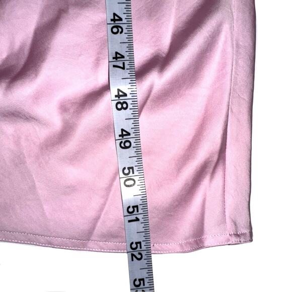 NWT ALC Sienna Strappy Cut Out Back Pink Halter Satin Slip Dress in Tube Rose 8 - Picture 9 of 9
